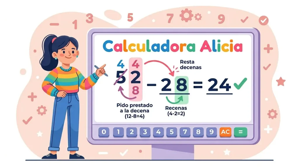 Calculadora Alicia Resta paso a paso